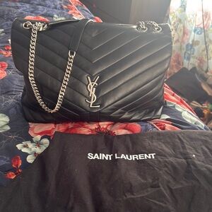 Saint Laurent Black Quilted Shoulder Bag